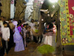 An elephant who bestows blessings for a coin.  The elephant collects the coin with its trunk and then reaches up and touches the head of the donor.  This might seem like a circus trick, but people treat it very seriously.  