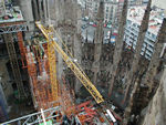 More construction.  The rounded section topped by towers is the apse