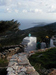 Leaving the church.  Kitriani Island in the background