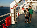 On the Blue Star Ferry.