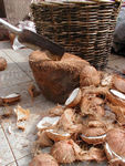 Coconuts for the Hindu temple.