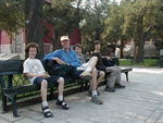 Relaxing in one of the courtyards.