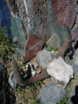 Lama stones and decorated skull along the Linghor Kora.  Kora's are traditional, sacred walks around things.  Hindus do it too.  This one was around old Lhasa, but there are also walks around the Potala and the Jokhang. 