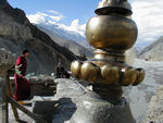 Mountains, monastery, and river