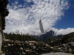 Prayer flag and mountain