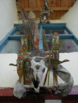 Decorated skull above the door in the New Asia Hotel