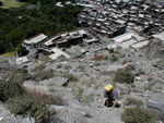 Tote retrieving a prayer flag