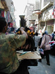 Sweet potato salesman in the market