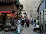 Tourist market and old gate of the city