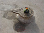 lingam and yoni at a little shrine