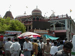 The Jain Temple across from the Red Fort.  Jainism was founded in the 6th Century BC by Mahavira, a contemporary of Buddha.  Curiously, Mahavira and Buddha both came from the same region in India.  Jainism is virtually non-existent outside India; Buddhism is not widely practiced in India.