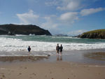 Narrow beach at Ferriters Cove, where the waves really crashed