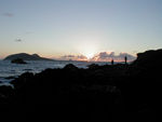 Boys and Blasket at Sunset