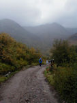 A spectacular valley on the way into Kinlochleven with Billy, an Englishman, bringing up the rear