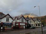 Rainbow over shops